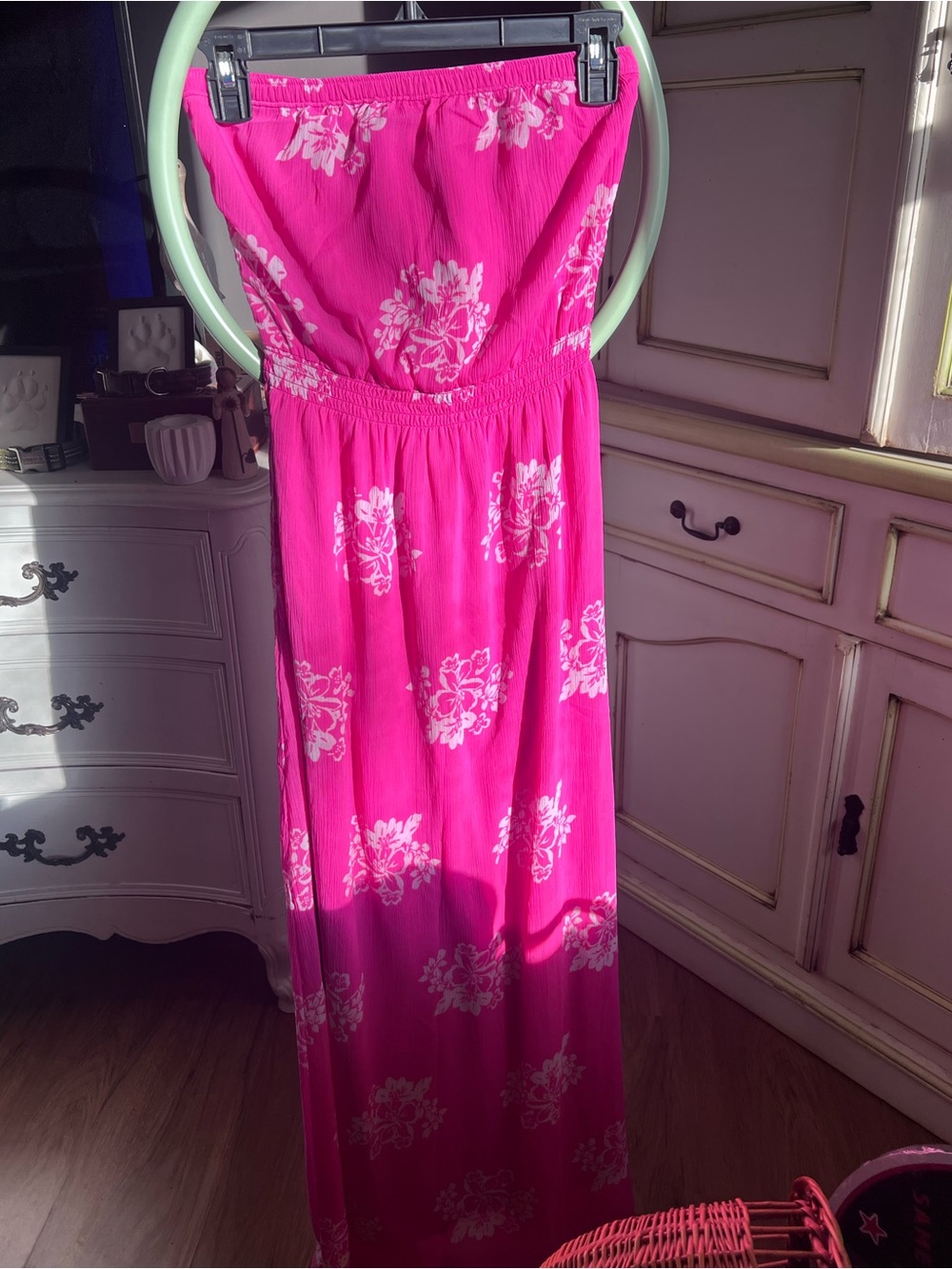 Hollister Bold Fuchsia Strapless Summer Dress